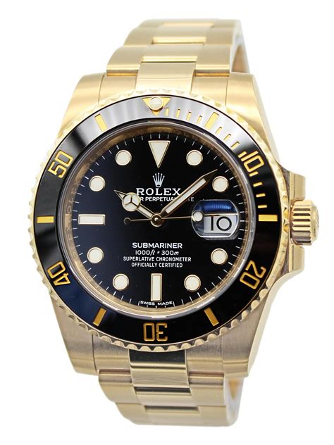 rolex sub nero gold|rolex 18k gold submariner.